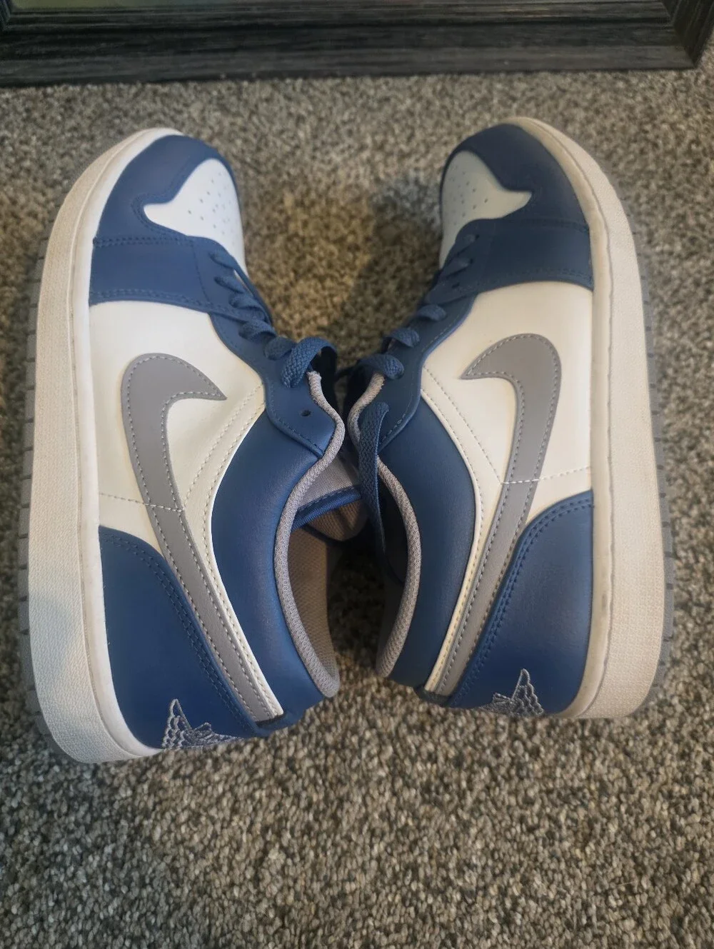 Air Jordan 1 Low GS 'True Blue Cement' 11